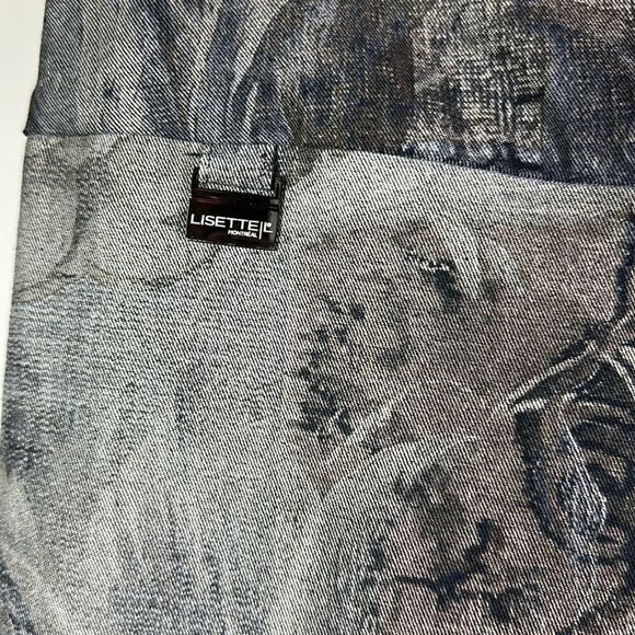 LISETTE L Women’s Pull On Allover Print Skinny Cropped Pants Green/Gray Size 6 - Picture 5 of 10